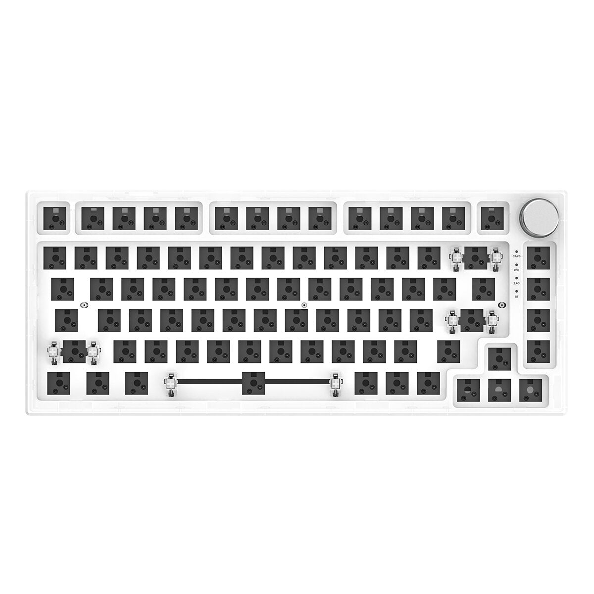 FEKER IK75 PRO Keyboard Customized Kit 82 Keys Hot Swappable 75% RGB Wired bluetooth 5.0 2.4GHz Triple Mode PCB Mounting Plate Translucent Milky White Case