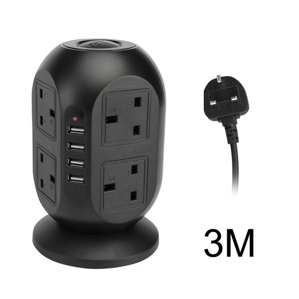 3m Extension Lead Cable Surge Protected Tower Power Socket