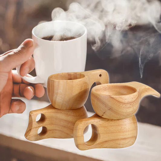 4 Patterns Chic Coffee Cup Vintage Rubber Wooden Milk