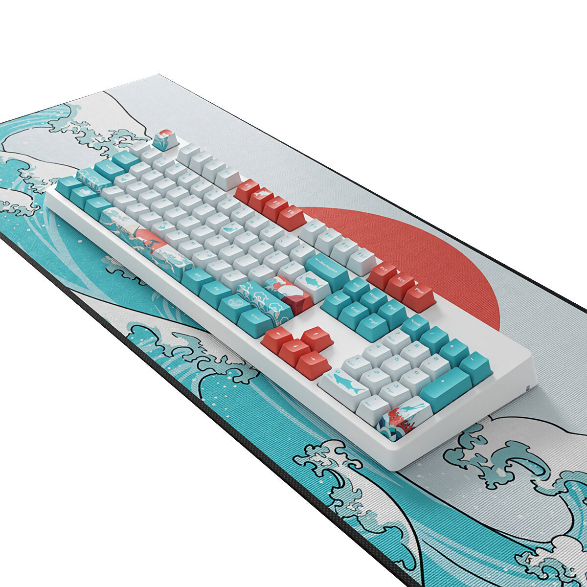 108 Keys Coral Sea Keycap Set OEM Profile PBT Dye-Sublimation Suspension Keycaps for Mechanical Keyboard