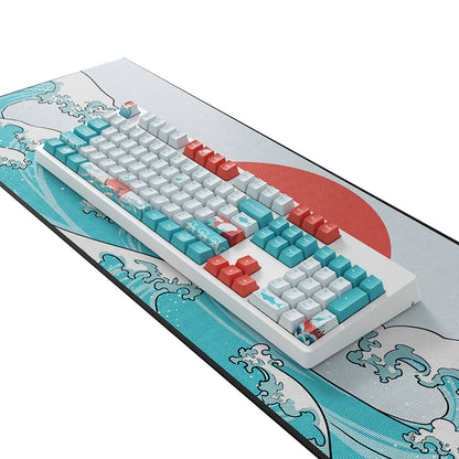 108 Keys Coral Sea Keycap Set OEM Profile PBT Dye-Sublimation Suspension Keycaps for Mechanical Keyboard