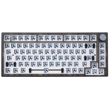 FEKER IK75 PRO Keyboard Customized Kit 82 Keys Hot Swappable 75% RGB Wired bluetooth 5.0 2.4GHz Triple Mode PCB Mounting Plate Translucent Black Case