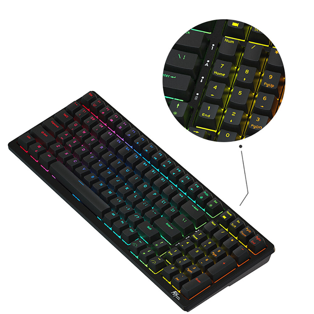 Royal Kludge RK98 Wireless Gaming Mechanical Keyboard With 98keys RGB Backlit Triple-Mode Bluetooth 2.4G Hot Swappable Switch