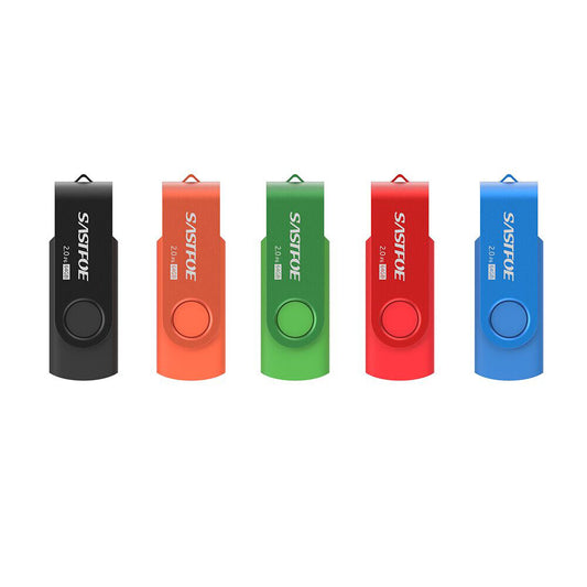 SASTFOE 5Pcs USB2.0 Falsh Drive 16G 32G 64G Thumbdrive 60 Rotatable Pendrive Memory Disk