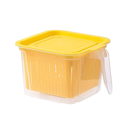 4pcs Kitchen Storage Boxes Plastic Rice Food Drain Seal