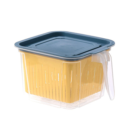 4pcs Kitchen Storage Boxes Plastic Rice Food Drain Seal