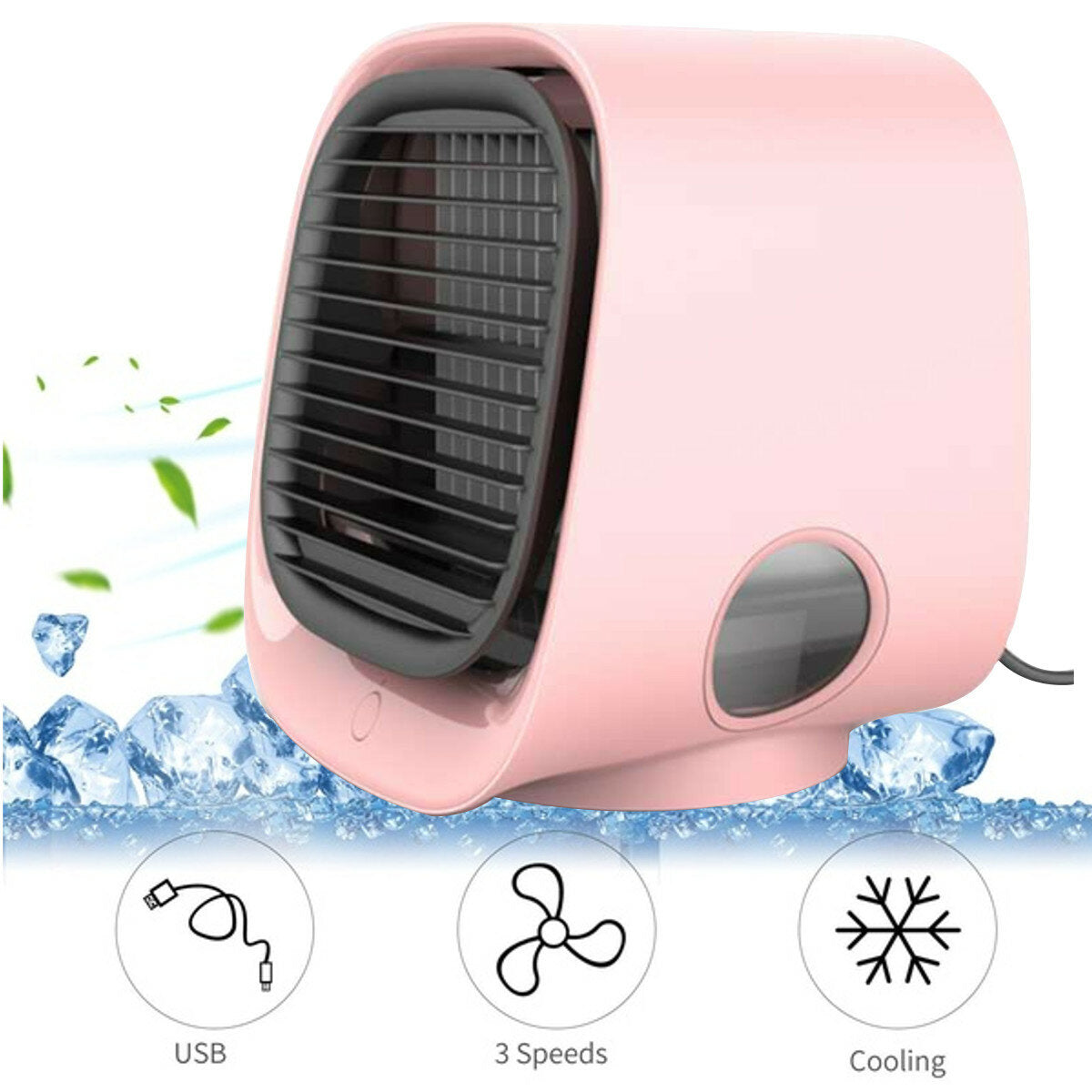 5v Desktop Air Cooler Conditioner Fan 300ml 3 Gears Personal