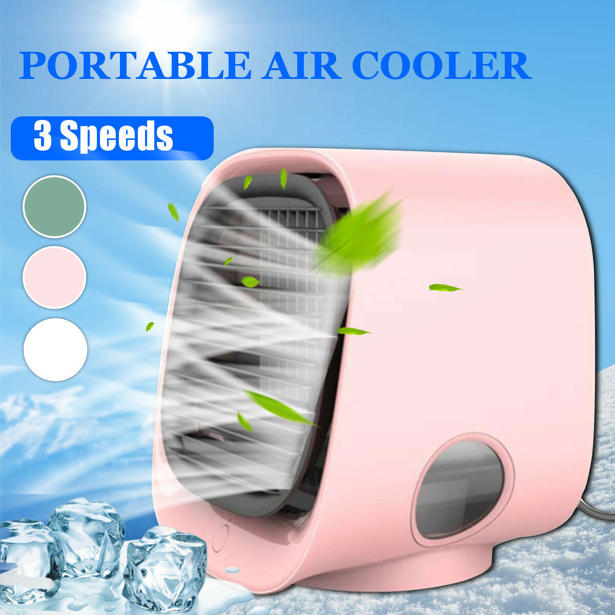 5v Desktop Air Cooler Conditioner Fan 300ml 3 Gears Personal