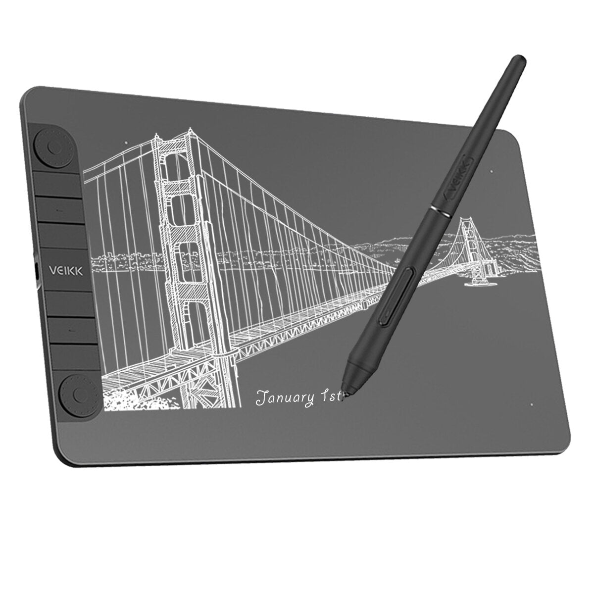 VEIKK VK1060PRO 10x6 inch Drawing Graphic Tablet with Battery-Free Digital Pen for Mac Android Windows