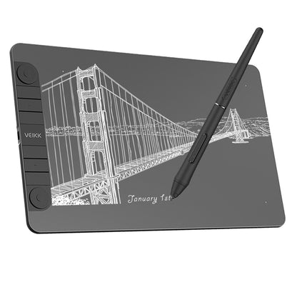 VEIKK VK1060PRO 10x6 inch Drawing Graphic Tablet with Battery-Free Digital Pen for Mac Android Windows