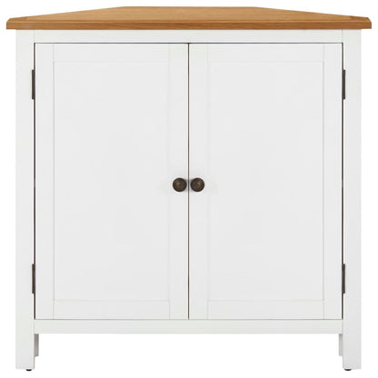 Corner Cabinet 31.5"x13.2"x30.7" Solid Oak Wood