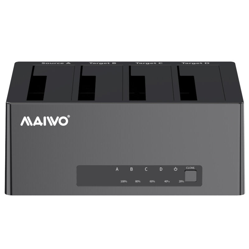 MAIWO SATA HDD SSD Duplicator HDD Docking Station Data Clone Support Up to 64TB Plug and Play for 2.5'' 3.5'' SATA SSD HDD
