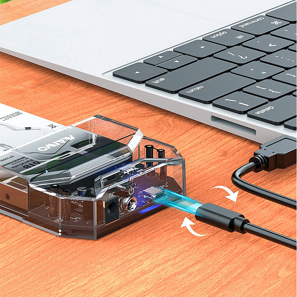MAIWO K108S 2.5" SATA SSD HDD Docking Station Type-C to SATA Hard Drive Enclosure Transparent 5Gbps Hard Drive Case