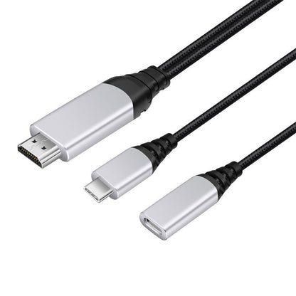 4K*2K USB-C to HDTV Dongle Cable Same Screen PD 100W Type-C Video Cable for Computer Smartphone TV Projector