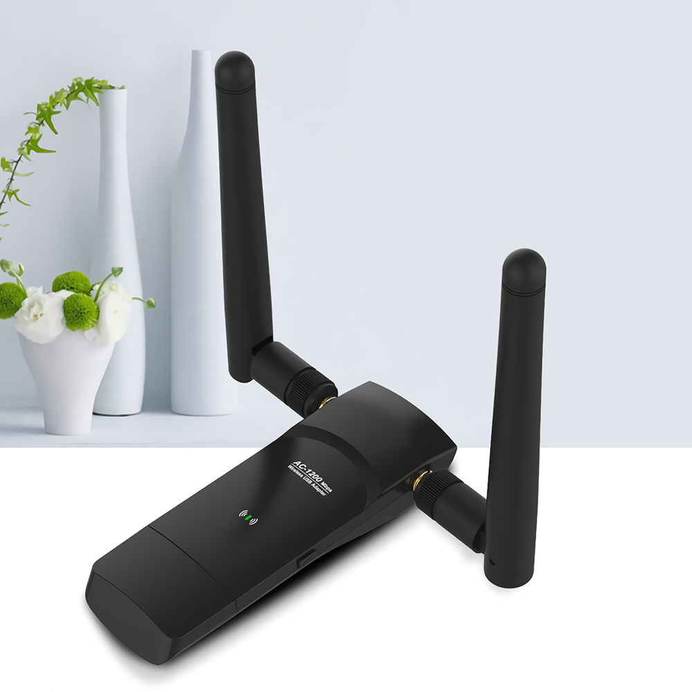 iSigal AC1200 Gigabit Wireless Network Card Dual Band USB WiFi Adapter Detachable Antenna WiFi Receiver