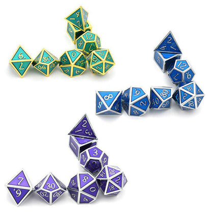 7pcs/set Alloy Metal Dice Set Playing Games Poker Card