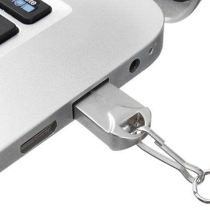 Silver 32GB 64GB USB3.0 Flash Drive Pen Drive Memory U Disk with Chain
