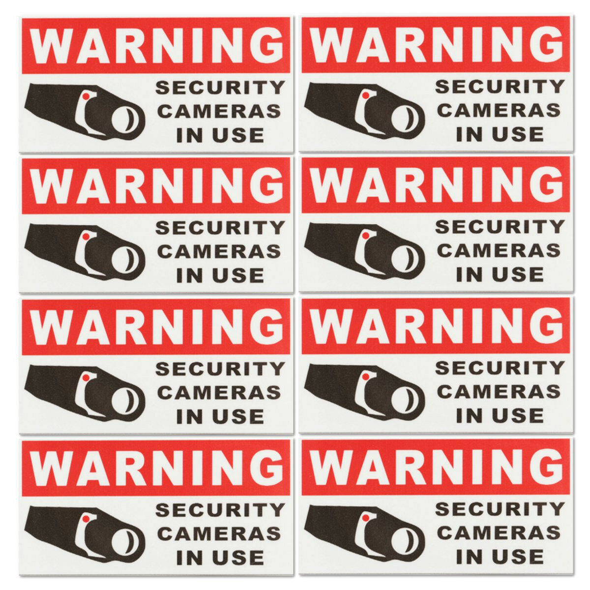 8pcs Security Camera In Use Self-adhensive Stickers Safety