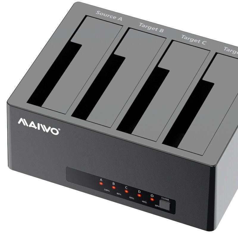 MAIWO SATA HDD SSD Duplicator HDD Docking Station Data Clone Support Up to 64TB Plug and Play for 2.5'' 3.5'' SATA SSD HDD