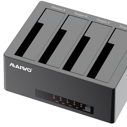 MAIWO SATA HDD SSD Duplicator HDD Docking Station Data Clone Support Up to 64TB Plug and Play for 2.5'' 3.5'' SATA SSD HDD