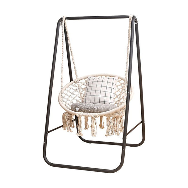 Metal Hammock A-shape Frame Chair Stand Swinging Seat Replacement Frame Cotton Hammock Chair