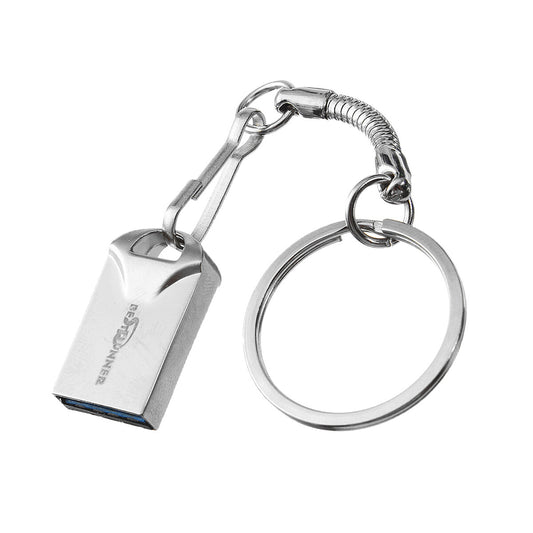 Silver 32GB 64GB USB3.0 Flash Drive Pen Drive Memory U Disk with Chain