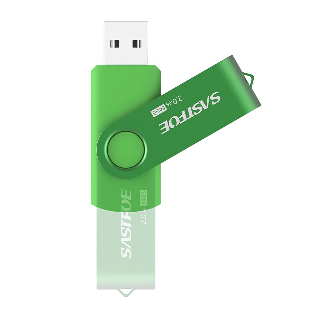 SASTFOE 5Pcs USB2.0 Falsh Drive 16G 32G 64G Thumbdrive 60 Rotatable Pendrive Memory Disk