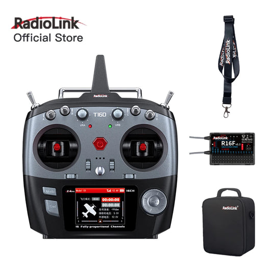 RC Transmitter Remote Controller RadioLink T16D 16 Channels 2.4GHz R16F Receiver Remote Controller for UAV FPV Remote Car