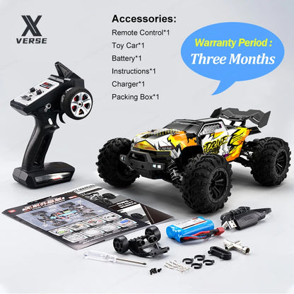 1:16 70KM/H High Speed RC Car with LED 2.4G Brushless 4WD Remote Control Car Off Road 4x4 Toys for Boys 16102PRO 16101PRO