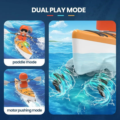 RC Kayak Boat 2.4 Ghz Remote Control Boat Toy With Colorful LED Lights For Lake Pool Gifts For Boys Girls