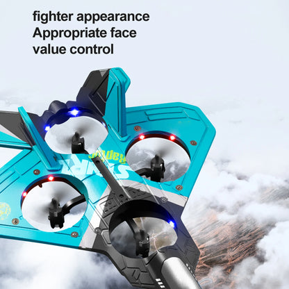 RC Airplane 2.4GHz 6CH EPP RC Plane 4 Motor RC Aircraft Toys for Adult Kids with Function Gravity Sensing Stunt Roll Cool Light