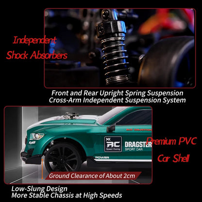 1:14 Full Scale Remote Control Car Gyroscope 4WD Mustang High Speed RC Drift Racing Car with LED Light Multi Car Competition Toy