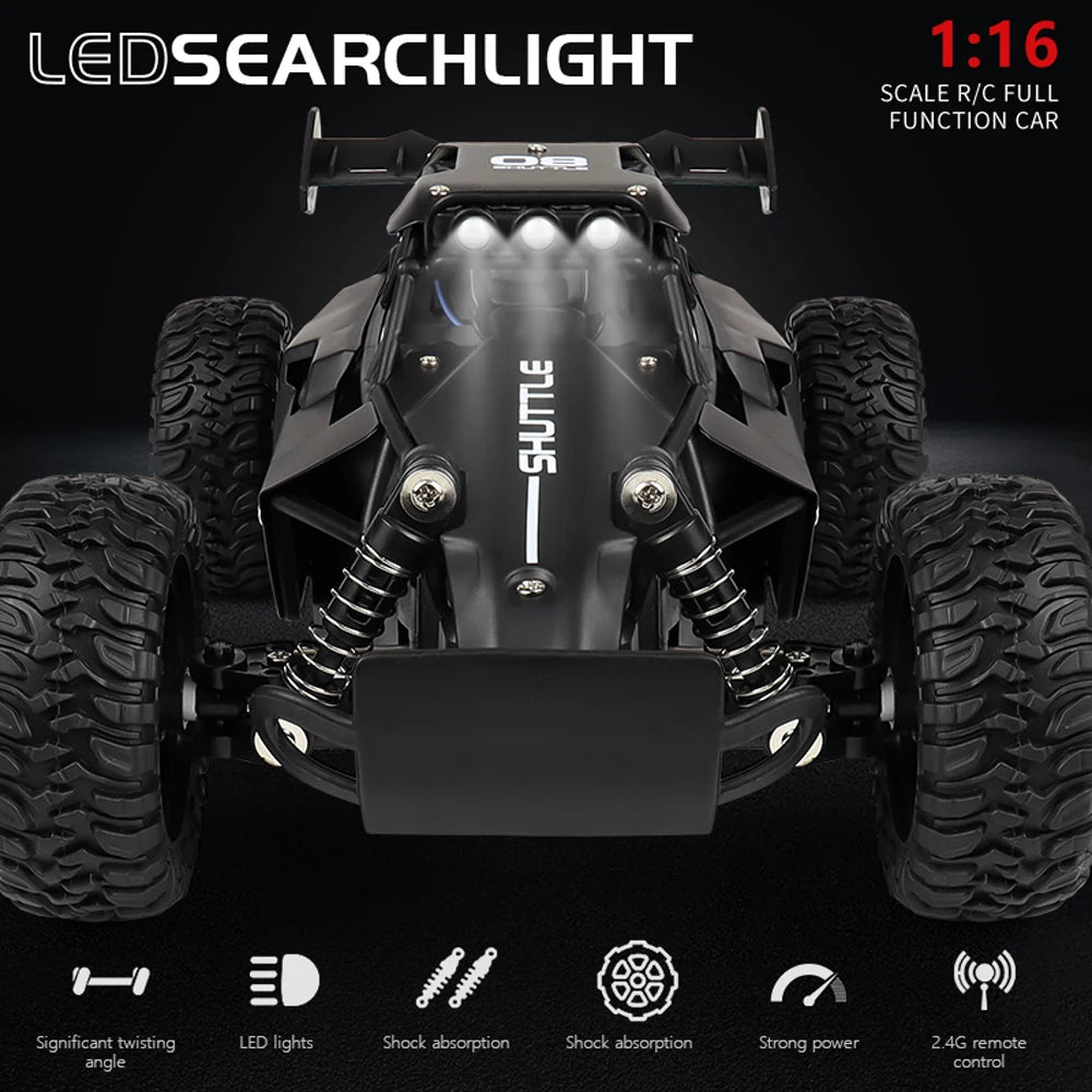 2.4G RC Drift Car 1/16 High Speed 20KM/H 2WD Off-road Remote Control Cars with LED Light Climbing Vehicles Mini Racing Car Toys