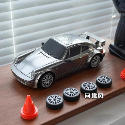 New 1/20 Scale 4WD Remote Control Drift Car RTR – High Performance Powerful Full Throttle RC Vehicle with Tires Road Barriers
