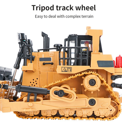 1046  RC Bulldozer 1/24 2.4GHz 9CH RC Construction Truck Engineering Vehicles Educational Toys for Kids with Light Music