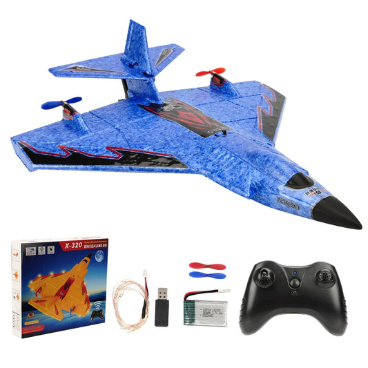 X320 RC Plane Water, Land and Air remote Control Glider EPP Foam Remote Control Aircraft With LED Light Flighter Toys for Boys