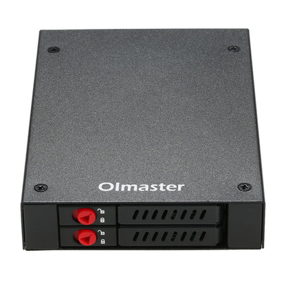 OImaster Hard Drive Enclosure 2.5'' SATA HDD SSD Dock 2 Drive Bays Mobile Rack with Key Lock Support Hot Swap