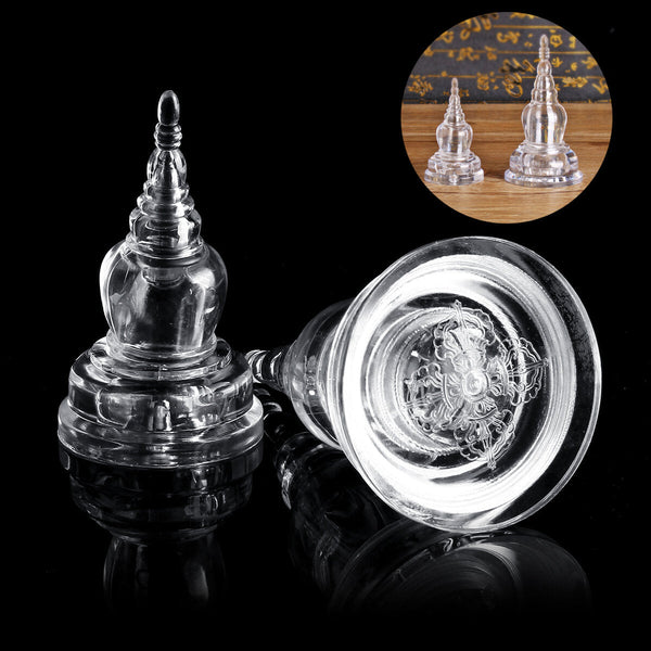 Acrylic Clear Tibet Tibetan Buddhist Mikky Crystal Stupa