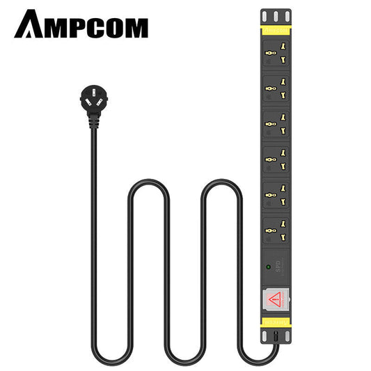 Ampcom Pdu Cabinet Power Socket 6-bit 10a Switch + Flashing