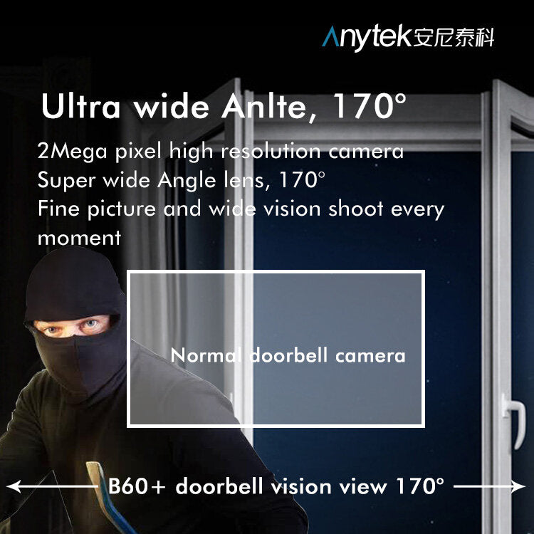 Anytek B60+ Tuya Smart Video Doorbell Wireless Camera 2.4g