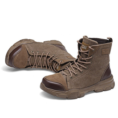 Atrego Men Safety Work Boots High Top Steel Toe Army Combat