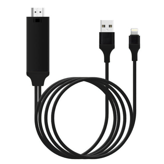iP Port/USB to 4K HD Display Port Cable for iPhone/for iPad/for iPod Audio/Video/Files Transfer to Display/Projector/TV with HDMI Port