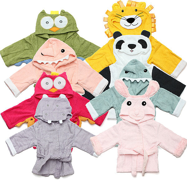 Baby Nighty Pajamas Kids Toddler Animal Cartoon Bathrobe
