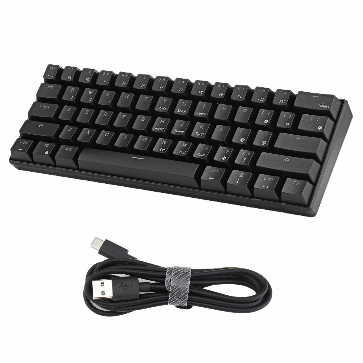 61 Keys Mechanical Keyboard Dual Mode bluetooth Wired USB Connection Red Switch RGB Backlight Black Case Gaming Keyboard