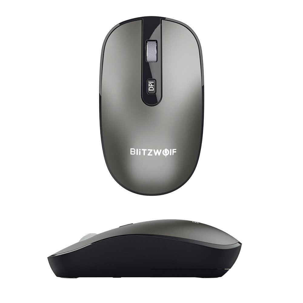 BlitzWolf BW-MO3 Wireless Mouse 2.4GHz bluetooth 3.0/5.0 Triple Mode with USB&Type-C Receiver 2400DPI Noiseless Mouse for Desktop Computer Laptop PC