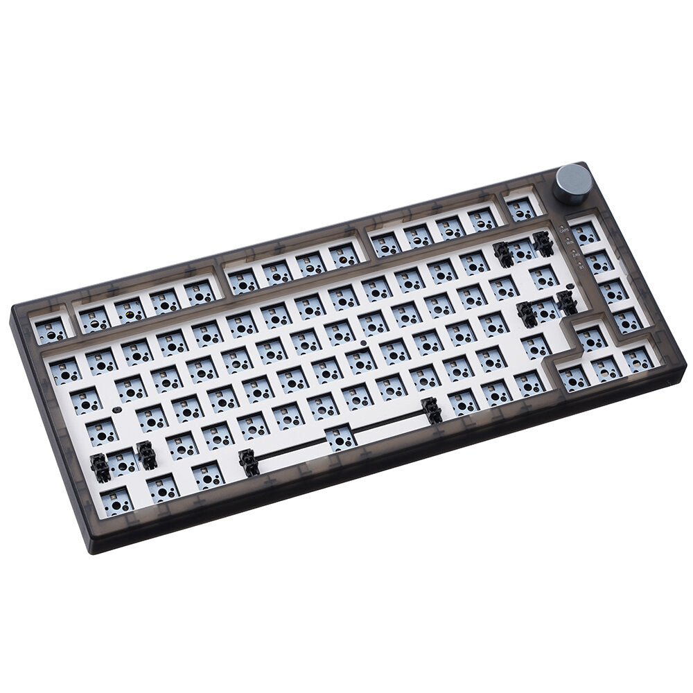 FEKER IK75 PRO Keyboard Customized Kit 82 Keys Hot Swappable 75% RGB Wired bluetooth 5.0 2.4GHz Triple Mode PCB Mounting Plate Translucent Black Case