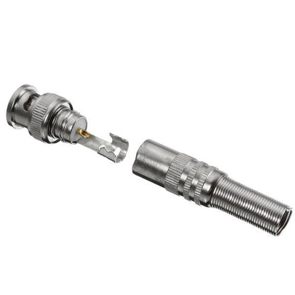 Bnc Male Connector For Rg-59 Coaxial Cable Brass End Crimp