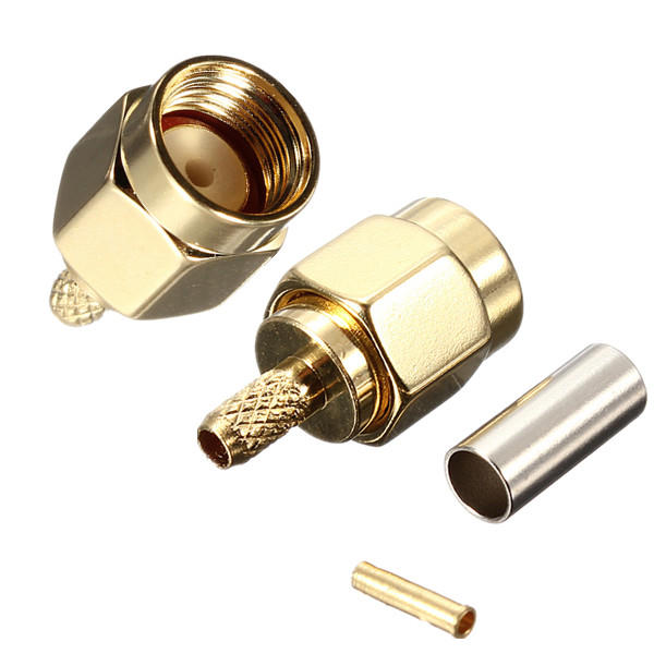 Brass Rp-sma Male Plug Center Window Crimp Cable Rf Adapter