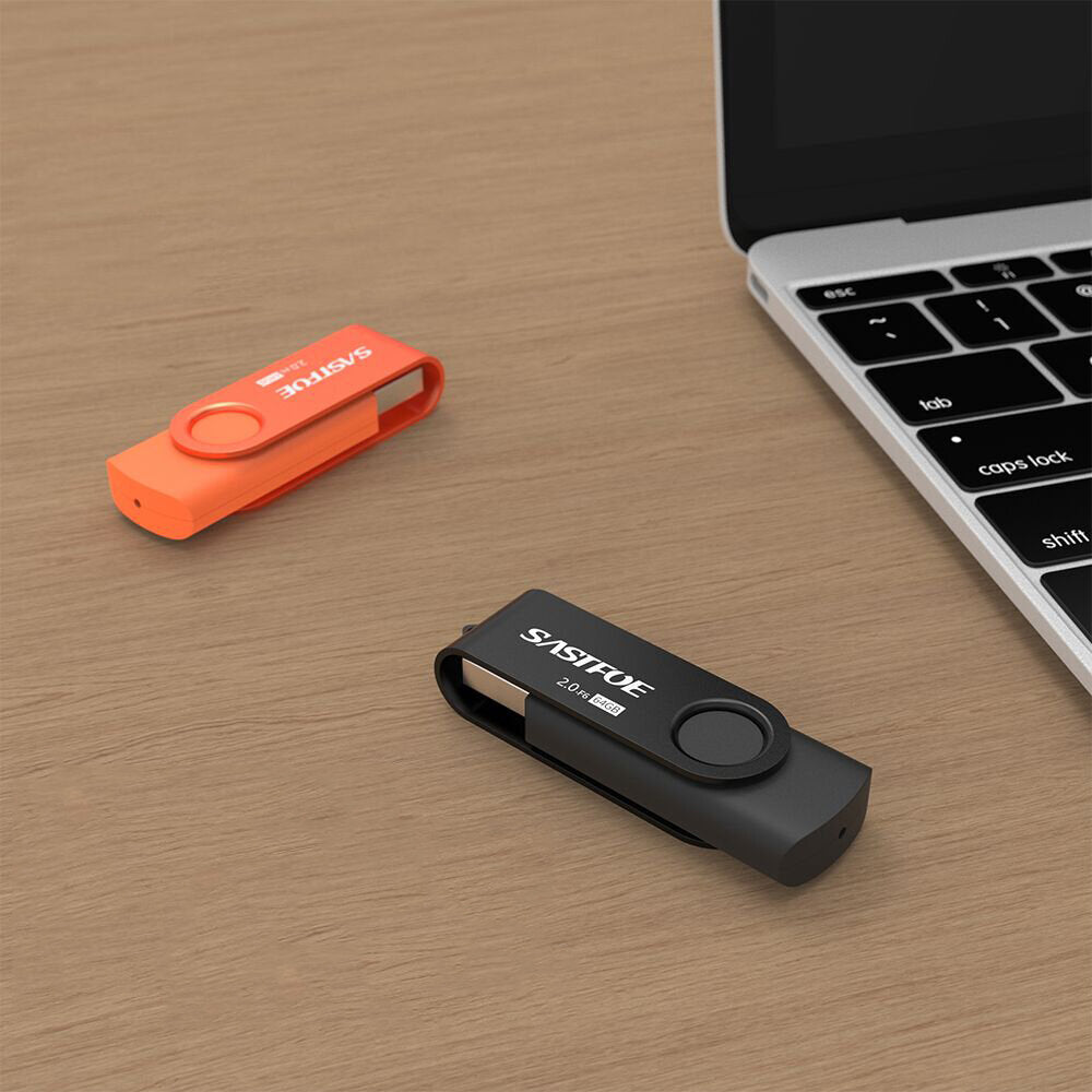 SASTFOE 5Pcs USB2.0 Falsh Drive 16G 32G 64G Thumbdrive 60 Rotatable Pendrive Memory Disk