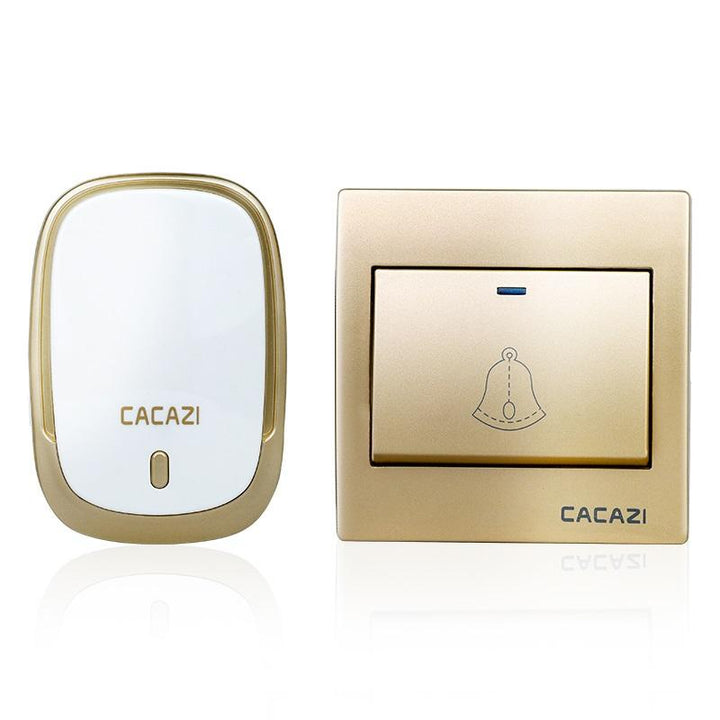 Cacazi Ac110-220v Wireless Doorbell Waterproof 1 Button+2